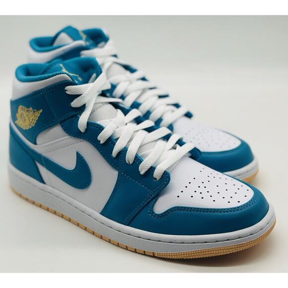 NEW Nike Air Jordan 1 Mid Aquatone Celestial Gold DQ8426-400 Men\'s Size Multi main image 4